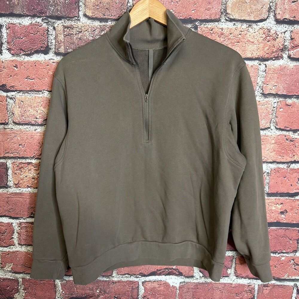 Lululemon Pullover Mens XS Beige Brown Steady State Half Zip Sweatshirt